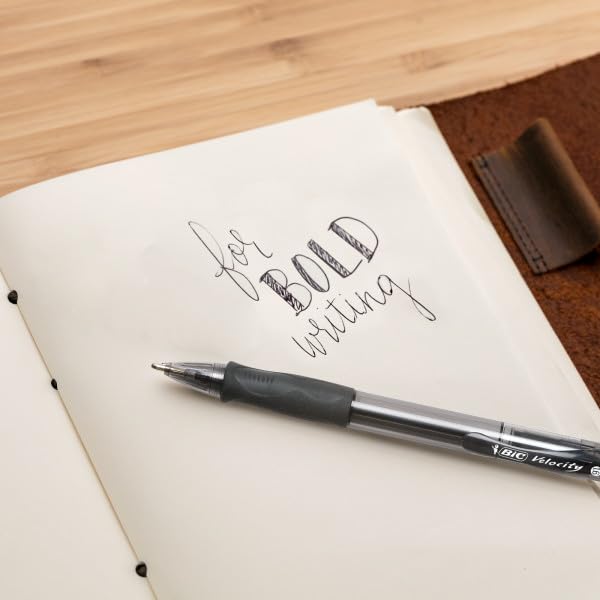 BIC Glide Bold Black Ballpoint Pens, Bold Point (1.6mm), 12-Count Pack, Retractable Ballpoint Pens With Comfortable Full Grip - image 4