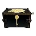 Teykst Music Box Plays Dreaming, Wood Engraved Hand Crank Music Boxes Stuff Decoration Merchandise Gifts for Christmas Halloween(Black)