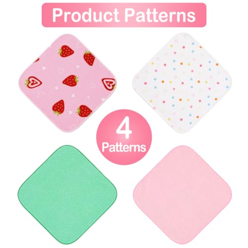 Image of Softan Baby Washcloths, 24Pack Baby Wash Cloths Extra Soft & Ultra Absorbent, Baby Towels and Face Towels for Unisex Boys Girls Body, Washclothes Gentle on Sensitive Skin, 9x9 Pink Heart Strawberries