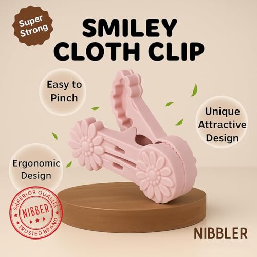 Image of Nibbler 24 pcs Premium Cloth Clips for Drying Clothes: Clip Multipurpose Cloth Pins for Indoor and Outdoor Use, Strong and Durable Clippers for Laundry, Heavy Duty Windproof Pegs