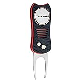 Team Golf NFL Houston Texans Retractable Divot Tool with Double-Sided Magnetic Ball Marker, Features Patented Single Prong Design, Causes Less Damage to Greens