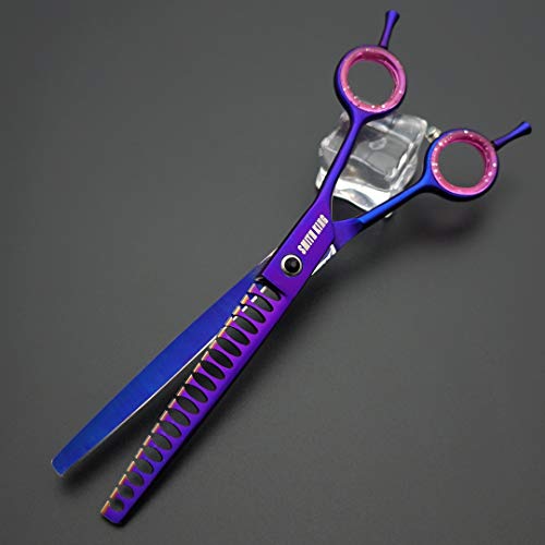 Image of 7.0 inches Professional Dog Grooming Scissors Set Straight & thinning & Curved & chunkers & comb 5pcs in 1 Set for left-handed & right handed