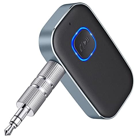 Glangeh Bluetooth Receiver, Aux Bluetooth Receiver 5.0 for Car with Built-in Mic for Hands-free Call, Bluetooth Car Adapter Radio Compatible with Car Stereo, Home Stereo, Speaker, Wired Headphone, etc Cover