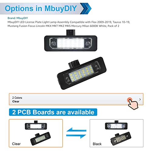 Mbuydiy Led License Plate Light Lamp Assembly Compatible With Mustang Fusion Taurus Flex Focus Lincoln Mks Mkt Mkx Mkz Mercury Sable Milan 6000K White, Pack Of 2 #TOP1