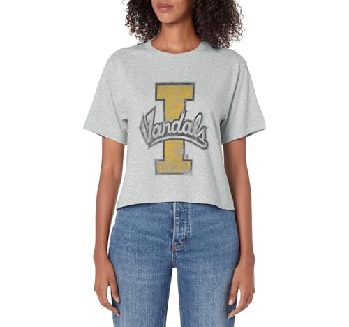 University of Idaho Vandals Distressed Primary Logo Women's Crop Top