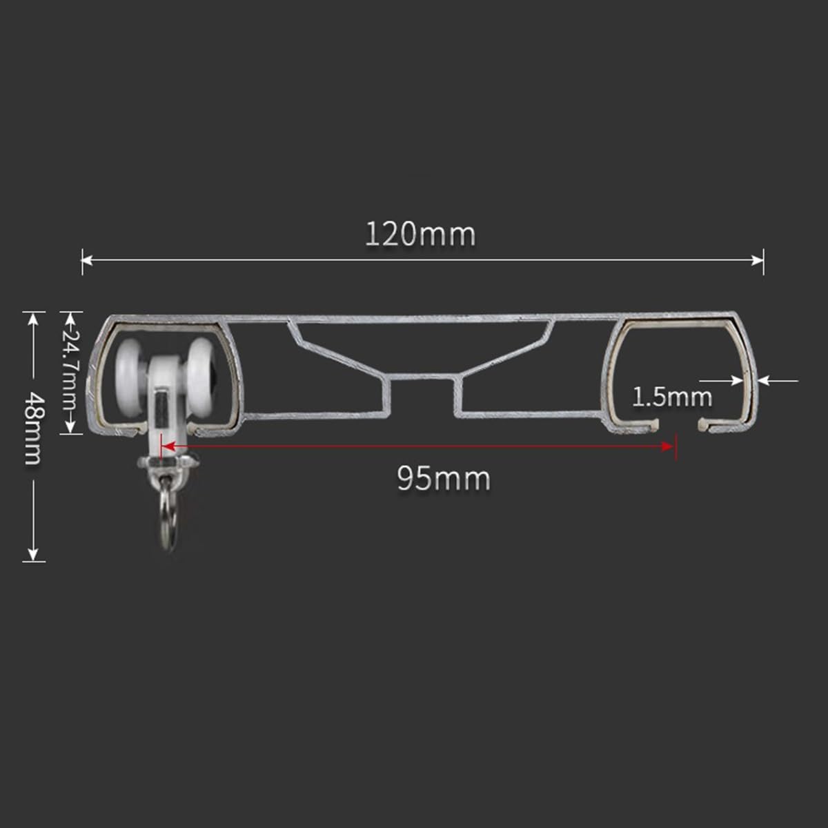 System szyn do drzwi przesuwnych, szyna sufitowa do kampera i sypialni, dostępna w rozmiarach 9,5 m, 13 m, Blue Mountain Design (1,1 m/110 cm)