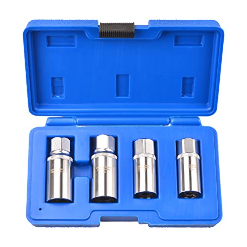 Prokomon Stud Extractor Set, Broken Stud Removal Socket 4-Piece Metric Stud Remover Set – Stud Puller Sockets 6, 8,10,12mm