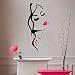 Wall Decal Beauty Salon Manicure Nail Salon Wall Art Sticker Beautiful Girl Face Lips Home Decor Stickers Barber Shop Hairstyle Decoration Wall Mural M-73 (Black +Pink Lips, 40X90CM)