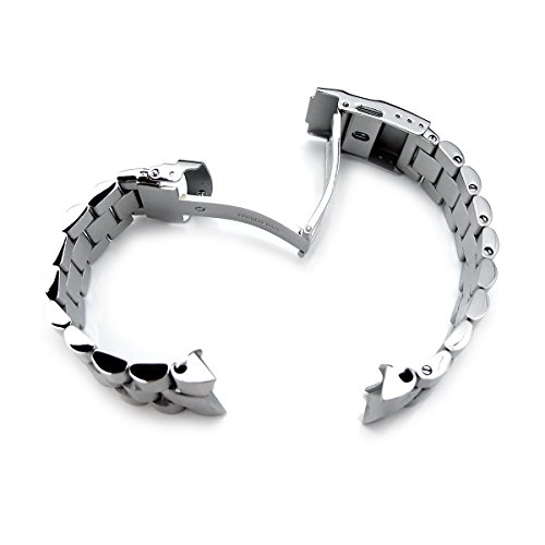 22Mm Endmill Watch Band For Seiko Diver Skx007, Brushed Solid Stainless Steel #TOP3
