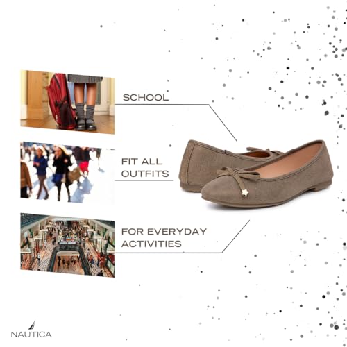 Nautica Girls' Dress Slip On Ballerina Flats – Mary Jane Ballet Fashion Shoes for Toddlers, Little Kids, and Big Kids – Lightweight & Comfortable4