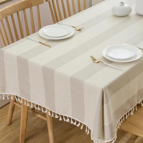 TruDelve Card Table Tablecloth 55x55 Square Outdoor Table Cover Gray Cotton Cloth Tablecloths Rustic Farmhouse Card Table Cover (55
