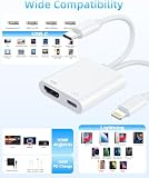 Adapter USB-C i Lightning do HDMI do iPhone iPad to TV [2026 New, MFi Certified],2 w 1 4K 60 Hz Sync Screen Apple Lightning to Digital AV Adapter do MacBook, iPhone16/15, iPad to TV/Projector