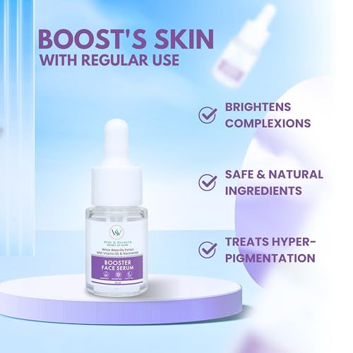 Image of Wise & Secrets Niacinamide Face Serum 10ml Vitamin B5 & White Waterlily Extract,Skin Brightening, Hydration & Pigmentation Control Reduces Dark Spots Fine Lines & Pores Lightweight Serum for All Skin