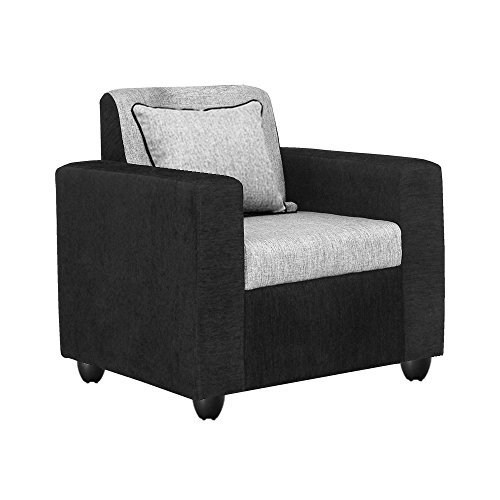 Image of Bharat Lifestyle Babool Wood Single Seater Sofa (Grey)
