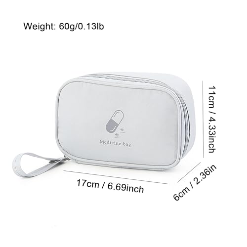 Image of Small Empty First Aid Bag with Handle, Mini First Aid Kit Travel Bag Zippered Medical Storage Bag Portable for Home Outdoor Travel Camping Hiking, Grey