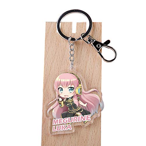 Preisvergleich Produktbild CAR-TOBBY Hatsune Miku Keychain Netter doppelseitiger Schnee Miku Acrylschlüsselanhänger-Anhänger Anime-Zusatz-Karikatur-Schlüsselring...