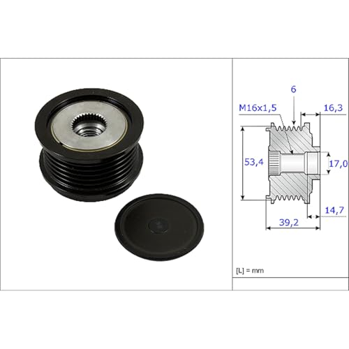 Polea libre del alternador compatible con Ford Fiesta Mk6 y C-Max II INA 2