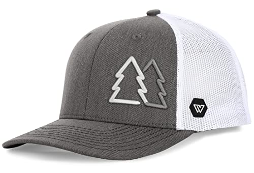 Image of Simple Pine Trees Trucker Hats for Men Adjustable Snapback Mesh Cap Great for Outdoors