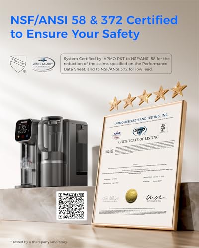 Image of Waterdrop M6H Instant Hot Reverse Osmosis System Countertop Water Filter, 7-Stage, NSF /ANSI 58 & 372 Certified, 3:1 Pure to Drain Ratio, 5 Temperature Options, RO System with Glass Pitcher, BPA-Free