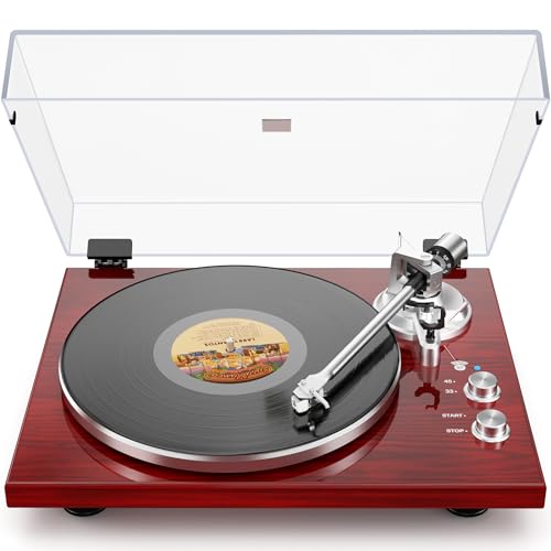 Belt Drive Turntable for Vinyl Record Player,Connect with Bluetooth Speakers or Active...