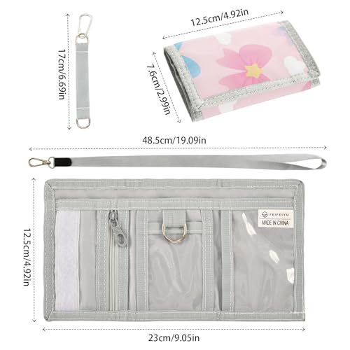 GuoChe Trifold Wallet for Boys Ages 9-12 Mini Outdoor Sports Purse Coin Pocket & Card Holder, Travel Accessory Cute Bow3