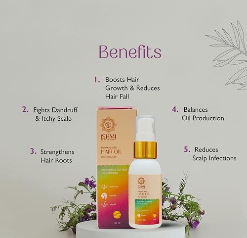 Image of Ishmi Pumpkin Seed Hair Oil 50 ml | Natural DHT Reducer for Hair Fall Control | Hair Growth & Thickening Oil for Men & Women | Scalp Nourishing Anti-Thinning Formula