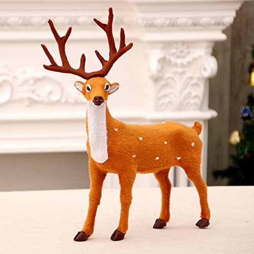 6-Inch Christmas Decorative Plum Deer, Simulation Plum Deer Decoration, Plush Christmas Plum Deer / Reindeer / Elk Decorative Ornaments Dolls For Christmas Table Decoration, Christmas Tree Decoration #TOP2