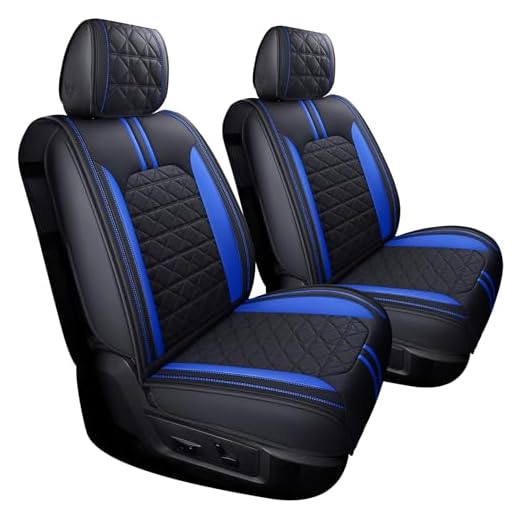 YIERTAI Seat Covers for Dodge RAM Custom Fit 2009-2023 1500/2500/3500HD Tradesman Big Long Horn Rebel Laramie Crew Double Cab Quad Cab Truck Seat Protectors(2 PCS Front only/Black-Blue)