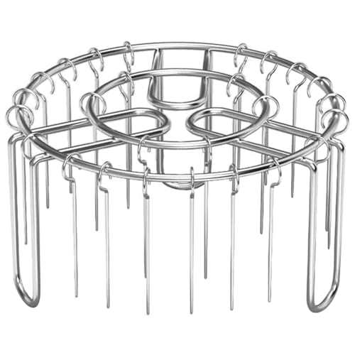 Air Fryer Skewer Stand Thicken 304 Stainless Steel Vertical Barbecue Rack with 26 Skewers Air Fryer Accessories for Kitchens Cooking BBQ Kabobs (1) by ANQIA - Used condition - US$15.89