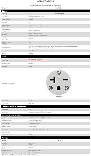 Image of 220 Volt /50Hz AC Power Source - Step-Up Voltage & Frequency Converters (3000VA /2700W) UX-3K
