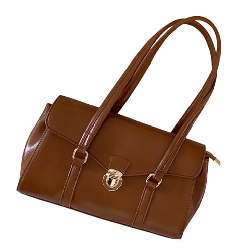 Bolso estilo coreano con asa superior de piel sintética, axila, para boda, otoño, invierno, axilas, mujer, piel sintética, para boda, bolso de mano, Brown