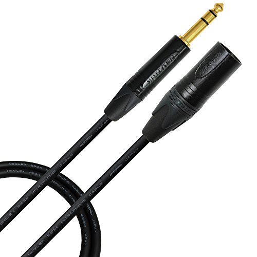 1 Foot - Quad Balanced Patch Cable Custom Made by WORLDS BEST CABLES – Using Mogami 2534 Wire and Neutrik NC3MXX-B Male XLR & NP3X-B TRS Stereo Phone Plug.