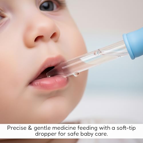 Image of Baybee Medicine Dropper for Baby | BPA-Free Multipurpose Soft Silicone Bulb Baby Feeder for Medicine, Syrup, Vitamins | Easy-to-Clean & Reusable Oral Filler Dropper 5ml (Blue)