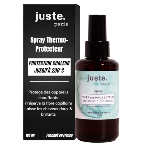 Protection lisseur cheveux thermique 230°C Juste Paris pour brillance et douceur