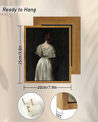 Insimsea Framed Canvas Wall Art Home Decor Seventeenth Century Lady By William Merritt Chase Classical Painting Canvas Prints Wall Decor For Bedroom Bathroom Decor Wall Art 8X10In #TOP2