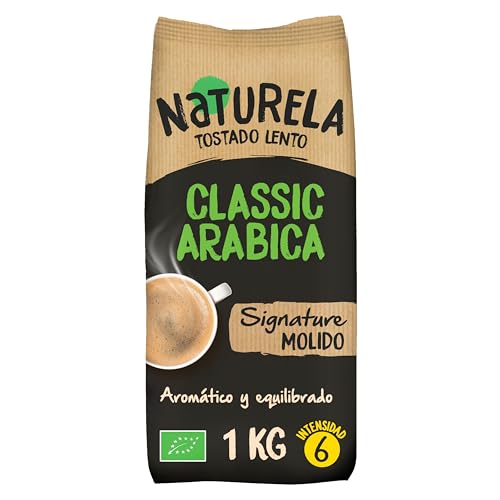 Los 10 mejores cafés molidos para prensa francesa NATURELA Café Ecológico Molido | Torrefacción Lenta 100% Arabica | Mezcla premium exclusiva para espresso, prensa francesa o café de filtro - Bolsa de 1 kg