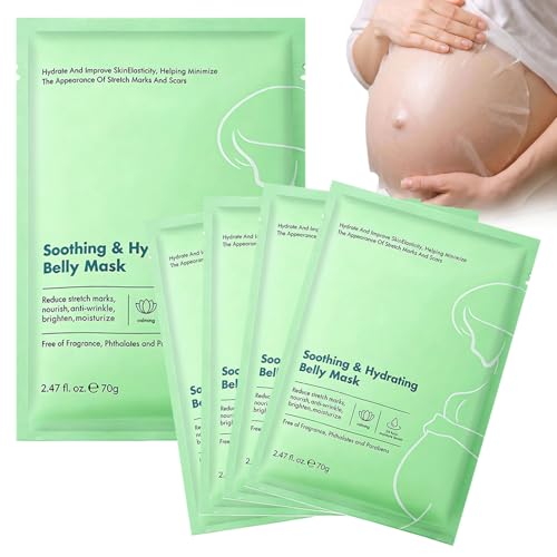 5 Stück 70g Bauchmaske für die Schwangerschaft, Intensive Feuchtigkeitsspendende Blattmaske für Werdende Mütter, Beruhigende Pflege zur Verbesserung der Hautelastizität am Bauch