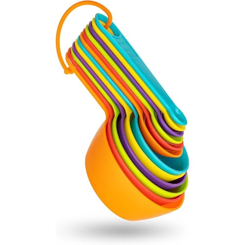 Mitavo Set di 12 Cucchiai Dosatori, Set Misurini Dosatori Ideali per Cucinare, Cuocere, Dosare Ingredienti Liquidi e Solidi, Multicolore