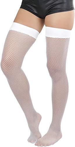Image of ToBeInStyle Womens Beautiful Backseam Fishnet Thigh High Stockings