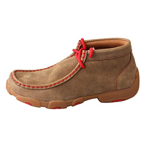 Image of Twisted X Kid's Driving Handcrafted Leather Casual Moccasins, Bomber /Red, 12.5 Medium