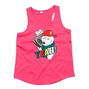 Druckerlebnis24 Yeah Blitz Ours de Musique – Tops Unisexe pour Enfants – Garçons et Filles