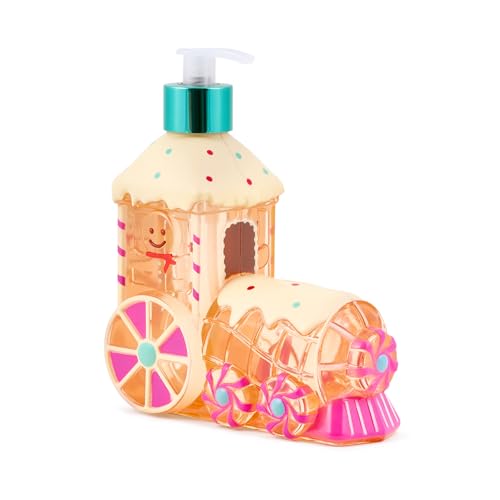 Image of Simple Pleasures Gingerbread Train - Frosted Vanilla Scented Decorative Refillable Soap Dispenser for Kitchen Countertops and Bathroom Sinks