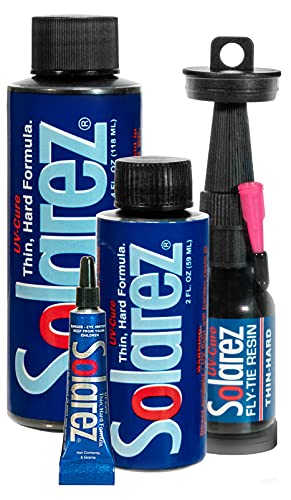 Solarez Fly Tie Uv Cure Resin - Thin Hard Formula (2 Oz) Fly Tying, Fly Fishing, Uv Cure Resin ~ Build Fly Heads And Bodies, Non Yellowing! ~ Easy To Apply, Medium Viscosity (W30 Oil) Made In The Usa #TOP4
