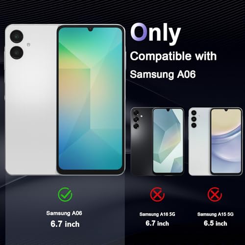 Image of Case for Samsung Galaxy A06, Military Grade Drop Protection Phone Case, Yellowing Resistant, Anti-Scratch Hard PC Back, Shockproof Hard Ultra-Thin Protective Cover, Clear