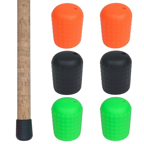 JOGFFDE Fishing Rod Butt Cushion Fishing Rod Tube End Caps Silicone Fishing Rod Protector 3 Sizes Fishing Rod Seat Non?Slip Stand Fixing Pole Holder Cushion Fishing Gear Equipment(Medium-6pcs)