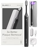 SURI 2.0 NEW Sonic Electric Toothbrush with Pressure Sensor & UV-Cleaning Travel Case | 40+Day Battery | Designed in London | Electric Toothbrush for Adults | Travel Toothbrushes | Tooth Brush | Black