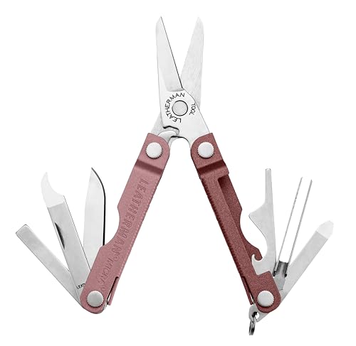 Leatherman Micra - Multiherramienta de acero inoxidable para el llavero, con tijeras de muelle y otros 9 utensilios de uso diario, Heathered Blush