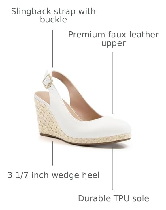 Image of Womens Espadrilles Wedge Sandals Closed Toe Slingback Wedges Pumps Platform Heeled Sandal