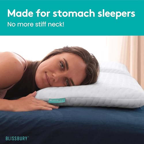 Blissbury SSP-W Stomach Sleeping Pillow - Thin Memory Foam Pillow thumb #2