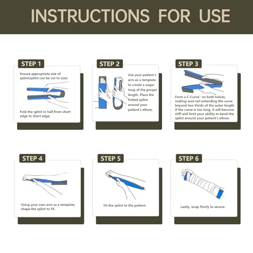 Image of 2pc First Aid Splint Kit - Lightweight & Reusable Arm and Leg Fracture Support for Trauma Emergencies, Essential First Aid Equipment for Home, Car & Outdoor Use (Blue)